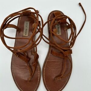 Steve Madden Women's Strappy‎ Brown Sandals Size 8 Casual Summer